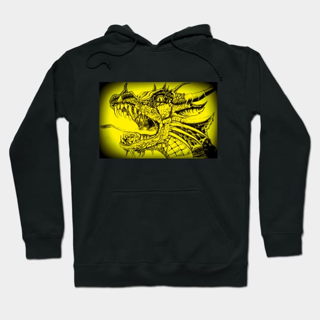 Yellow dragon Hoodie by Evgeniya